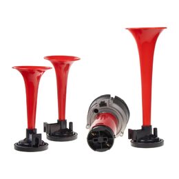 3-tónová fanfára 220mm, 12V červená s kompresorem ECE R28