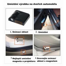 Led projektory na dveře s lebkou