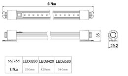 LED osvětlení interiéru,10-30V, 24LED, 420mm, ECE R10