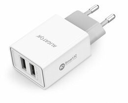 Chytrá síťová Nabíječka ALIGATOR CHA0030 - neoriginální 2.4A, 2xUSB, smart IC, bílá