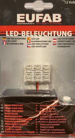 LED panel 30x20 mm 12V, 6LED bílé - EUFAB