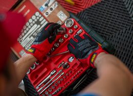 Rukavice Mechanix FastFit červené, Velikost XL