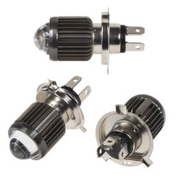 LED H4 žlutá / bílá, 12 V, motocyklová s čočkou