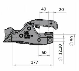 Kloub AK 301 + Soft Dock, 3000 kg / 50 mm + distanční vložky 50 / 45 mm, AL-KO