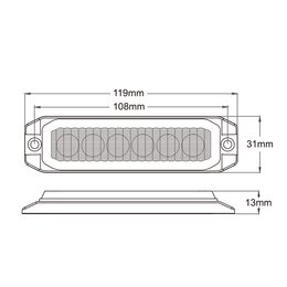 x PROFI SLIM výstražné LED světlo vnější, oranžové, 12-24V, ECE R65