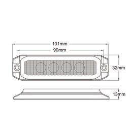 PROFI SLIM výstražné LED světlo vnější, oranžové, 12-24V, ECE R65