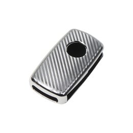 TPU obal pro klíč Škoda, VW, Seat, carbon silver