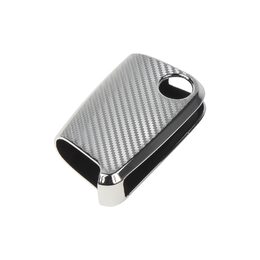 TPU obal pro klíč Škoda, VW, Seat, carbon silver