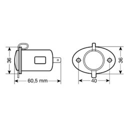 CL zásuvka do panelu 12/24V LAMPA