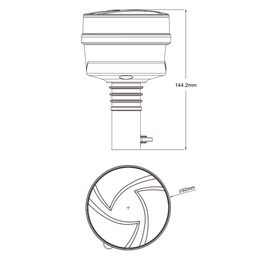 LED maják, 12-24V, 30x0,7W oranžový na držák, ECE R65 R10