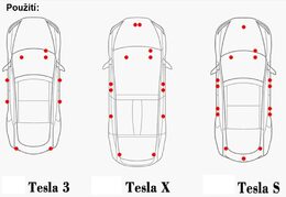 LED osvětlení interiéru/exteriéru Tesla, oranžové