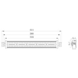 LED rampa, 150x3W, 555mm, ECE R10