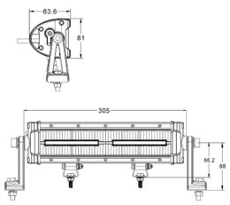 LED světlo s pozičním světlem, 20x3W, 305mm, ECE R10