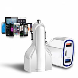 USB adaptér 3v1, QC3,0 + type C + 3,1A, 12/24V