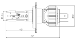 LED H4 bílá, 9-18V, 4000LM