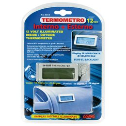 Teploměr  do auta IN/OUT LAMPA 12/24V