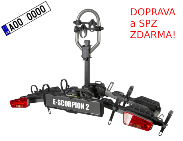 Nosič 2 kol na tažné zařízení Buzz E-SCORPION 2 SPZ A DOPRAVA ZDARMA!