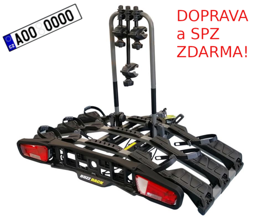 Nosič 3 kol na tažné zařízení Buzz E-HORNET 3 SPZ A DOPRAVA ZDARMA!