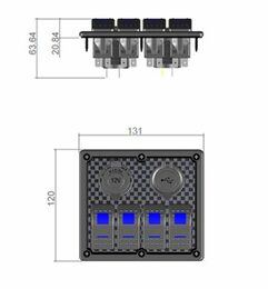 Panel s 4x spínači Rocker, CL + USB zásuvka, 12/24V