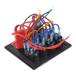 Panel s 4x spínači Rocker, CL + USB zásuvka, 12/24V