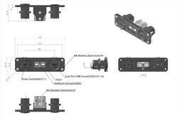 Dvojitá CL,2x USB + Anderson zásuvka 50A do panelu