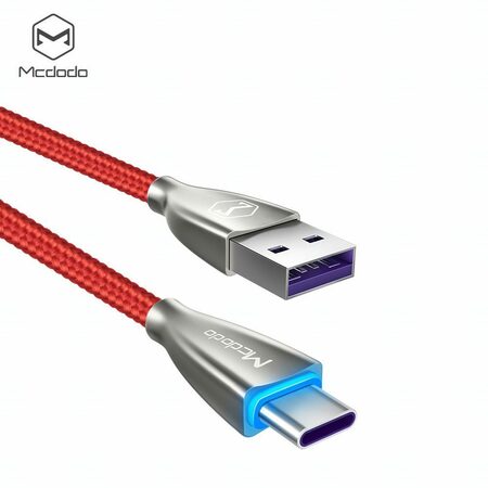 Mcdodo USB C kabel Excellence serie (Huawei Super charge), 5A, 1,5m, červený