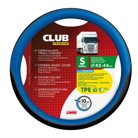 Potah volantu CLUB PREMIUM Skeentex modrý - S  42 - 44 cm