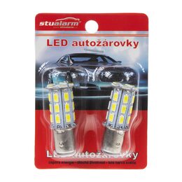LED BAY15d (dvouvlákno) bílá, 12V, 27LED/3SMD