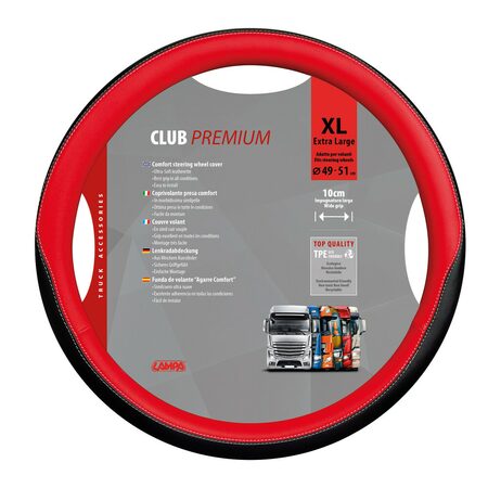 Potah volantu CLUB PREMIUM Skeentex červený - XL  49 - 51 cm