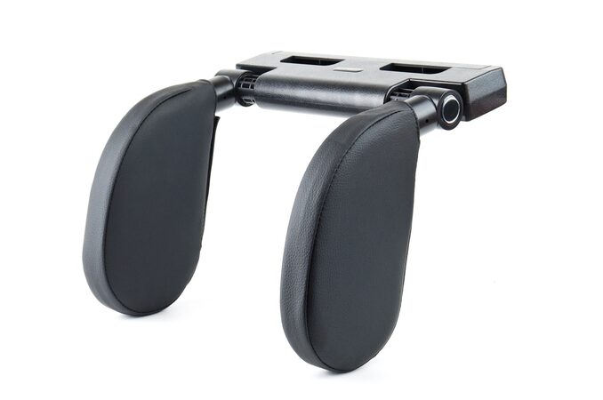 Sklopná opěrka hlavy do auta, černá, ECO kůže