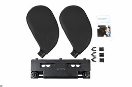 Sklopná opěrka hlavy do auta, černá, ECO kůže