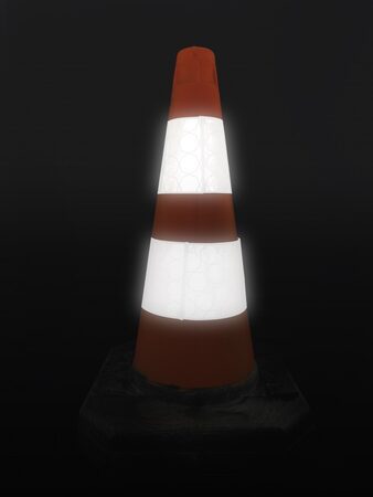 Dopravní kužel reflexní 50 cm – MPL50, těžká gumová základna