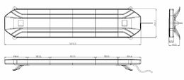 LED rampa 1224mm, oranžová, 12-24V, 234x1W LED, ECE R65