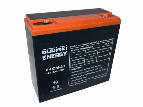 Trakční (GEL) baterie GOOWEI ENERGY 6-DZM-20, 24Ah, 12V