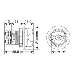 Tří polohový odpojovač baterie EXT-11, 100A, 12/24V LAMPA