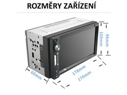 2DIN autorádio s 6,9" LCD, CarPlay, Android Auto, Bluetooth, USB, microSD, multicolor