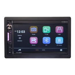 2DIN autorádio s 6,9" LCD, CarPlay, Android Auto, Bluetooth, USB, microSD, multicolor