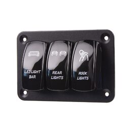 Panel s 3x spínači Rocker 12/24V