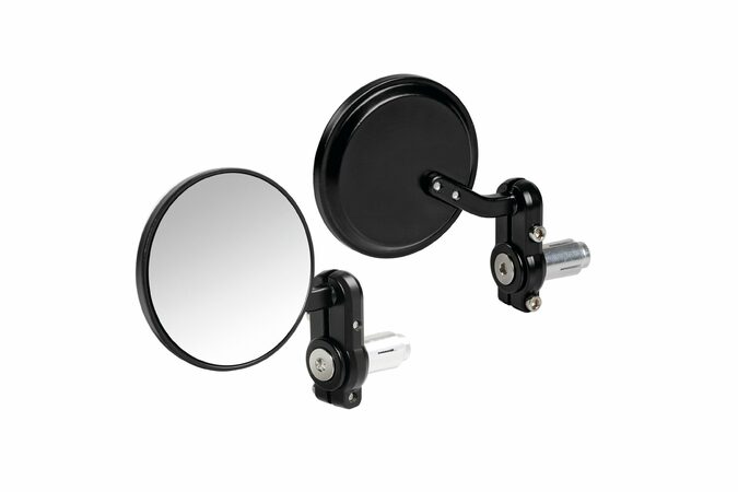 Zrcátka na motocykl DERNIER, černé, upevnění do řídítek, LAMPA