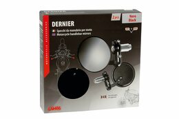 Zrcátka na motocykl DERNIER, černé, upevnění do řídítek, LAMPA