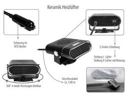 Keramické topení s ventilátorem 12V, 150W - APA
