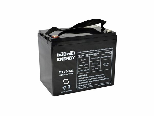 Trakční (GEL) baterie GOOWEI ENERGY OTL75-12, 75 Ah, 12V