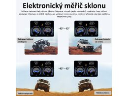 Palubní DISPLEJ 3,5" LCD, GPS měřič rychlosti s vestavěným víceosým gyroskopem a přísavkou