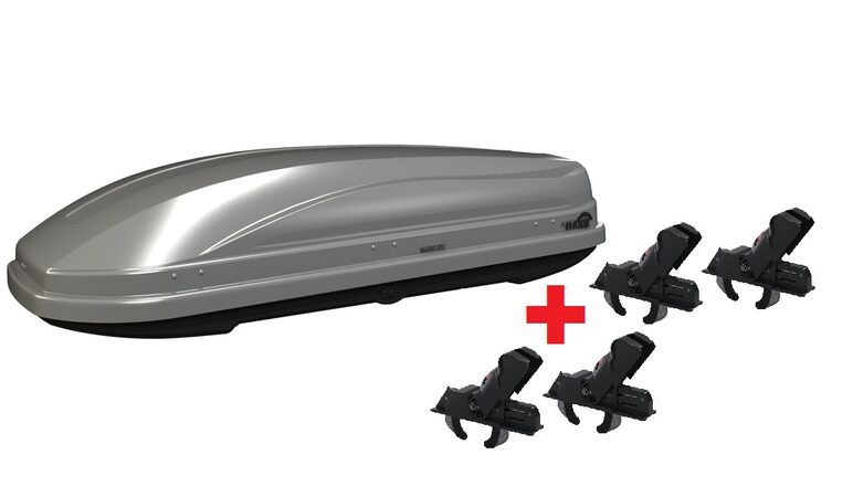 Střešní box HAKR Magic line 370 šedý + Rychloupínací systém