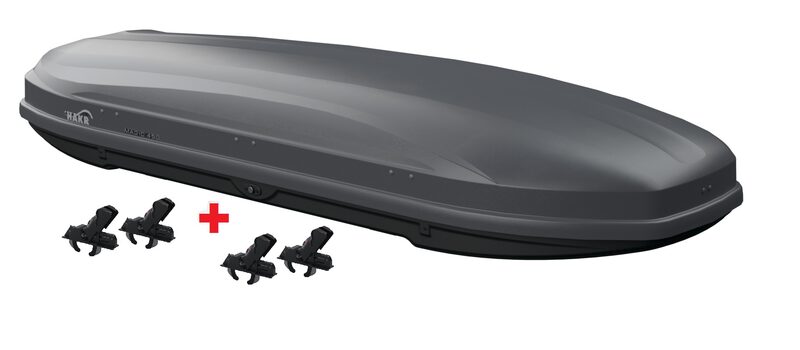 Střešní box Hakr Magic Line 450 šedý + Rychloupínací systém