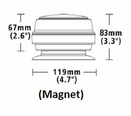 LED maják, 12-24V, 12x1W oranžový, magnet, ECE R65