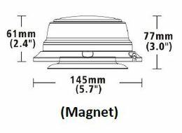 LED maják, 12-24V, 12x1W oranžový, magnet, ECE R65