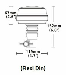 LED maják, 12-24V, 12x1W oranžový, montáž na držák, ECE R65