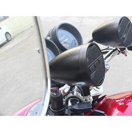 Zvukový systém na motocykl, skútr, ATV s FM, USB, BT, barva černá