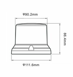 LED maják, 12-24V, 64x0,5W, oranžový, magnet, ECE R65 R10